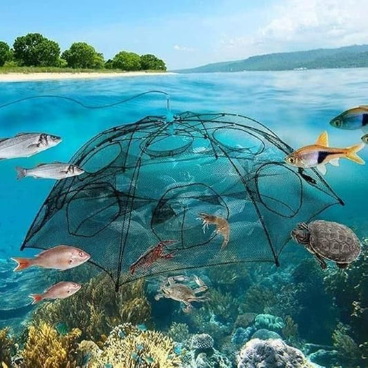 Fishing Net – 8 Side Pocket Nylon Mesh Trap Net (95 cm)