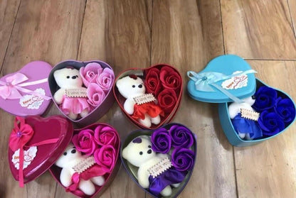 Bear Rose Gift Box – Romantic Artificial Rose Teddy Gift for Special Occasions