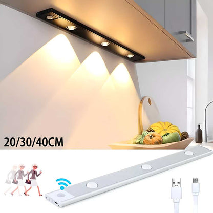 LED PIR Motion Sensor Cabinet Light – USB Rechargeable Stick-On Light for Home