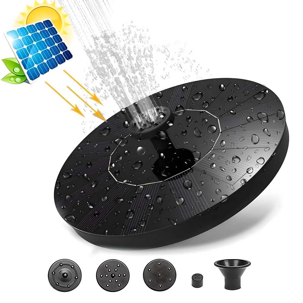 Fountain Solar Power Floating Water Pump – Solar Floating Fountain for Pool, Pond, Garden & Patio (7V 1.4W, Black)