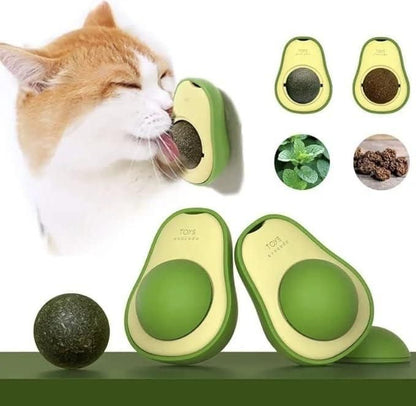 Catnip Minty Avocado Ball Toy – Natural Dental Care & Fun Chew Ball for Cats