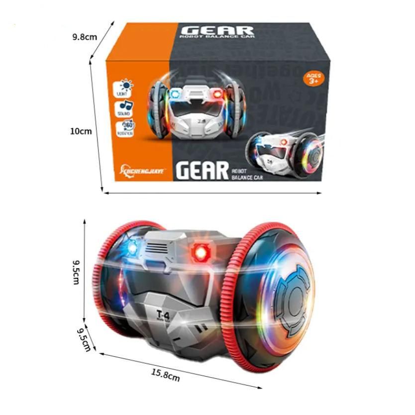 RoboMaxCar 360° Rotation Balance Toy Car for Kids – LED Music Electric Action Toy