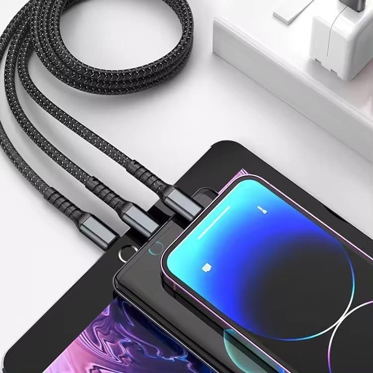 3 in 1 Fast Charging Cable with Digital Display – Multi-Port USB Charging Wire