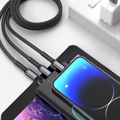 3 in 1 Fast Charging Cable with Digital Display – Multi-Port USB Charging Wire