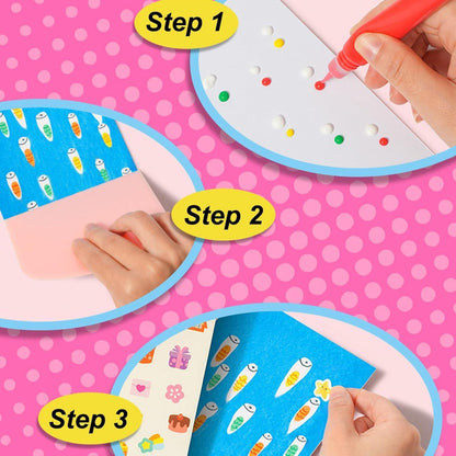 DIY Rainbow Scratch Dot Art Painting Kits Set for Kids – Creative Learning Art Set