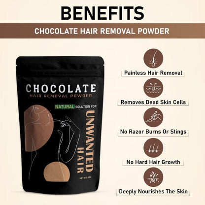 Chocolate Hair Removal Powder – Gentle & Easy Hair Removal for Women