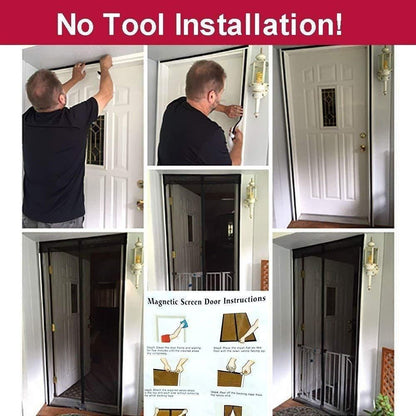 Mesh Screen Net Home Magnetic Anti Mosquito Door Curtain – Hands-Free Insect Protection for Doors