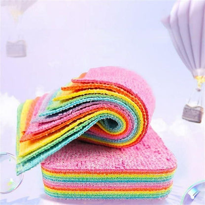 Rainbow Microfiber Dish Cleaning Sponges (12 Pcs) – Powerful, Scratch-Free Cleaning
