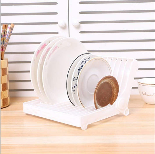 Folding Plastic Kitchen Dish Rack Stand – Smart Space-Saving Plate Organizer