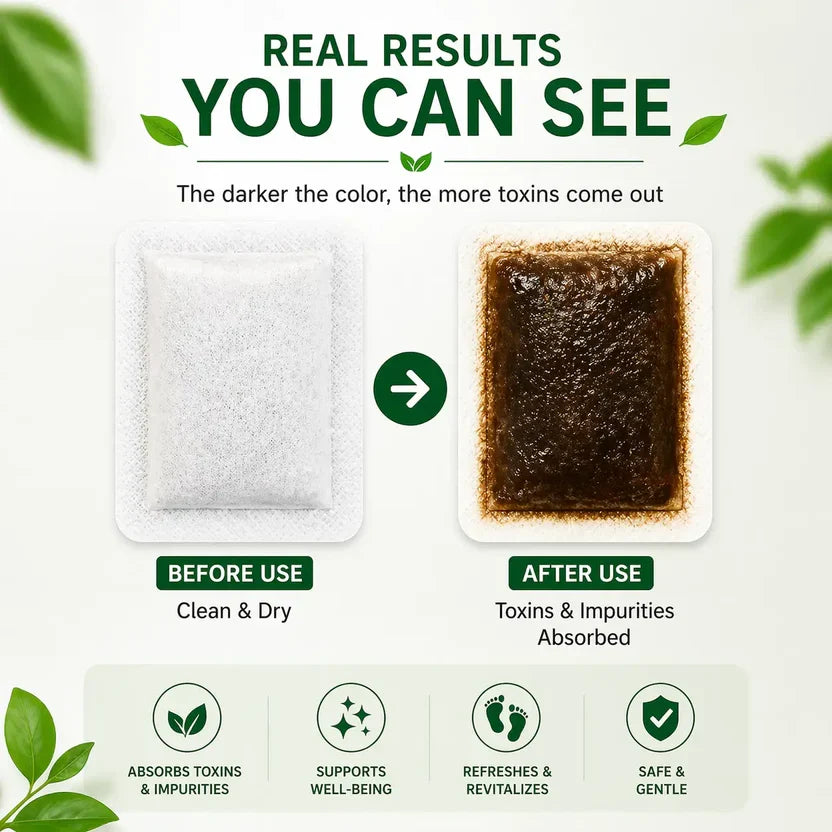 (Pack of 2) Natural Detox Foot Patches – Overnight Deep Cleansing Pads | Stress Relief, Better Sleep & Fatigue Recovery