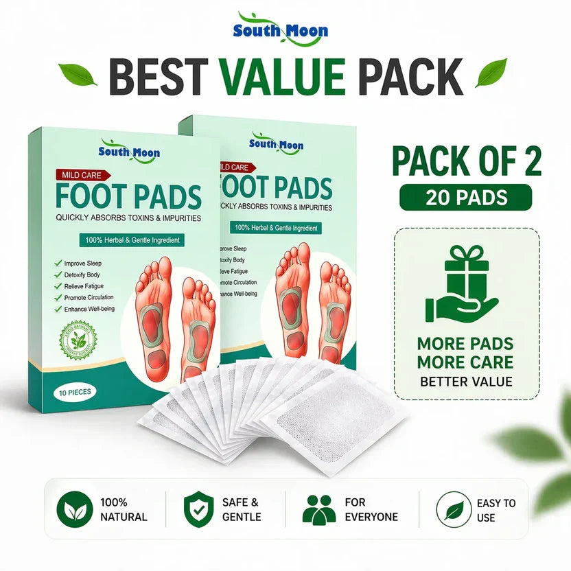 (Pack of 2) Natural Detox Foot Patches – Overnight Deep Cleansing Pads | Stress Relief, Better Sleep & Fatigue Recovery