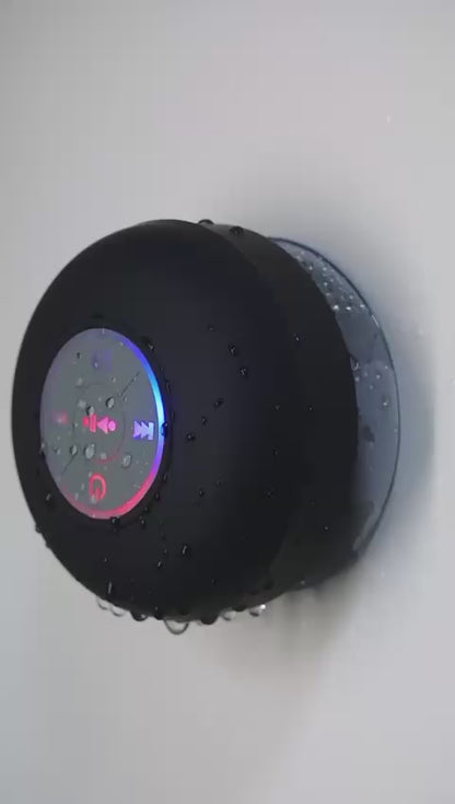 Large Suction Cup Waterproof Bluetooth Speaker – Portable LED Light Shower Speaker