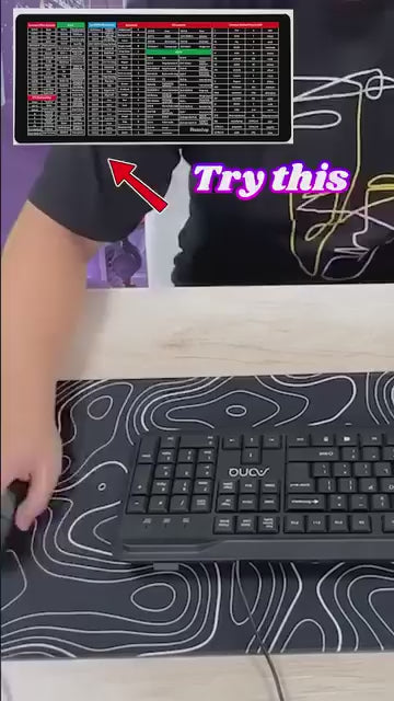 Windows & Office Shortcut Desk Mat – Anti-Slip Keyboard + Gaming Mouse Pad (Buy 1 Get 1 Free)