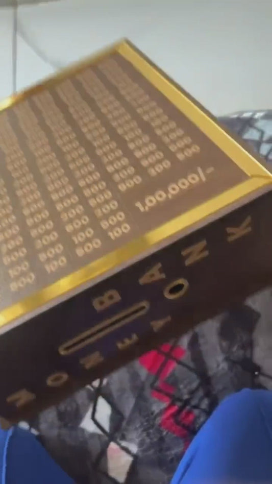 Savings Challenge Piggy Bank – Wooden Money Saving Box for Smart Budgeting