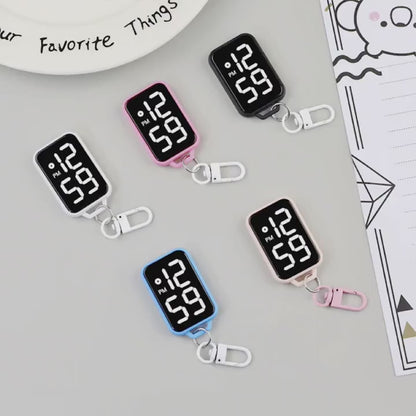 Digital Clock Keychain – Compact LED Time Display in Assorted Colors