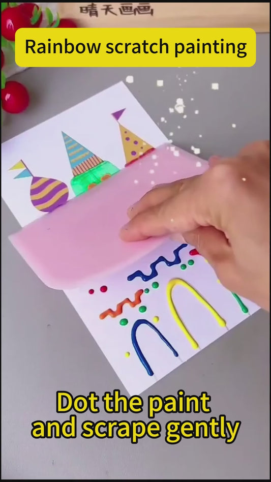 DIY Rainbow Scratch Dot Art Painting Kits Set for Kids – Creative Learning Art Set