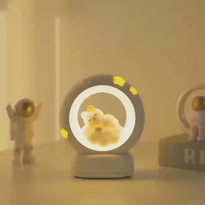 Magical Moon LED Night Lamp – Touch Control & Rechargeable Kitty Design