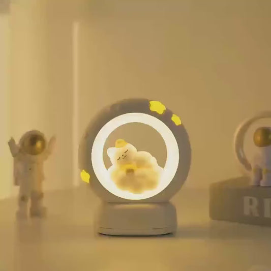 Magical Moon LED Night Lamp – Touch Control & Rechargeable Kitty Design