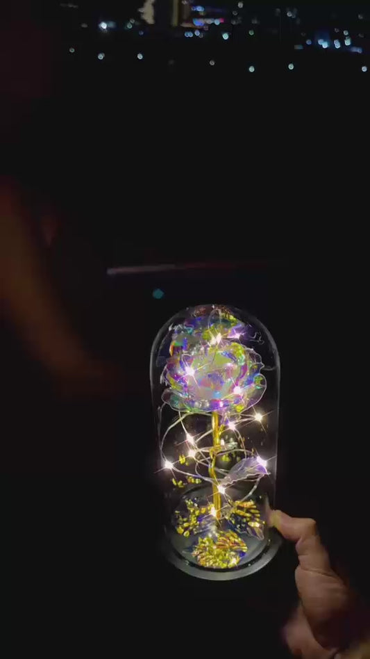 Rose Light Up Flower Decorative Glass Lamp – Romantic LED