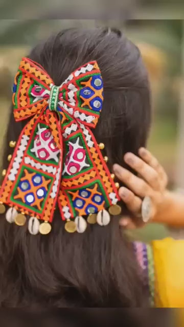 Navratri Bow Hair Accessories (Pack of 2) – Festive Style for Women