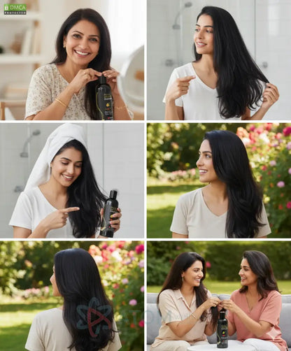 Unisex Instant Black Herbal Hair Dye Shampoo for Grey Hair Coverage – 3 in 1 (100ml